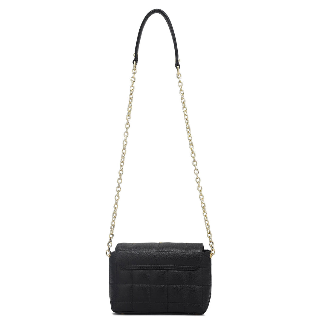 Small Quilting Leather Sling - Black