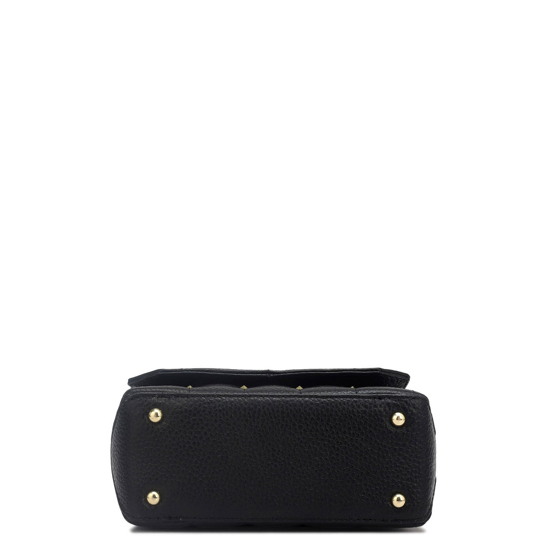 Small Quilting Leather Sling - Black