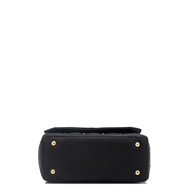 Small Quilting Leather Sling - Black