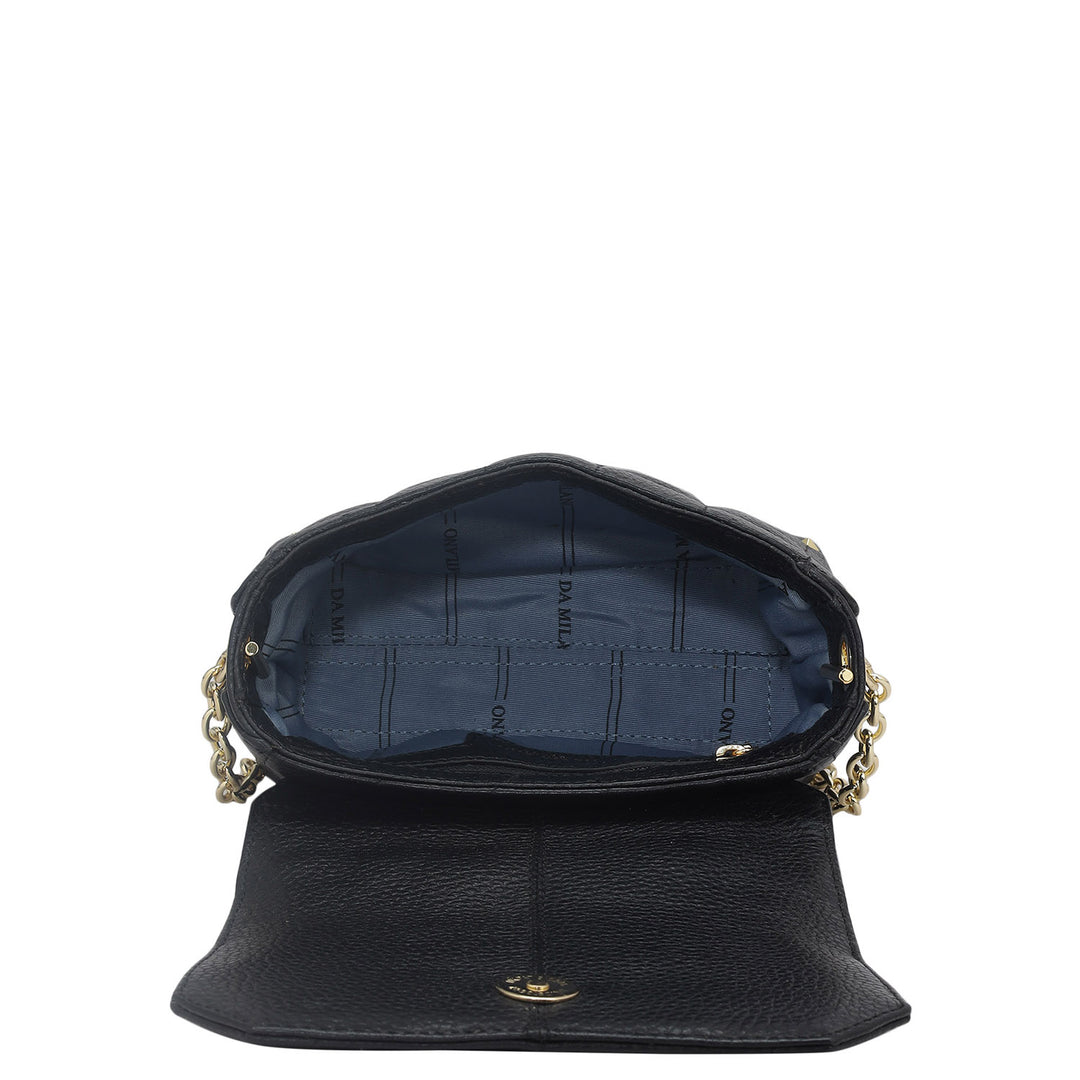 Small Quilting Leather Sling - Black