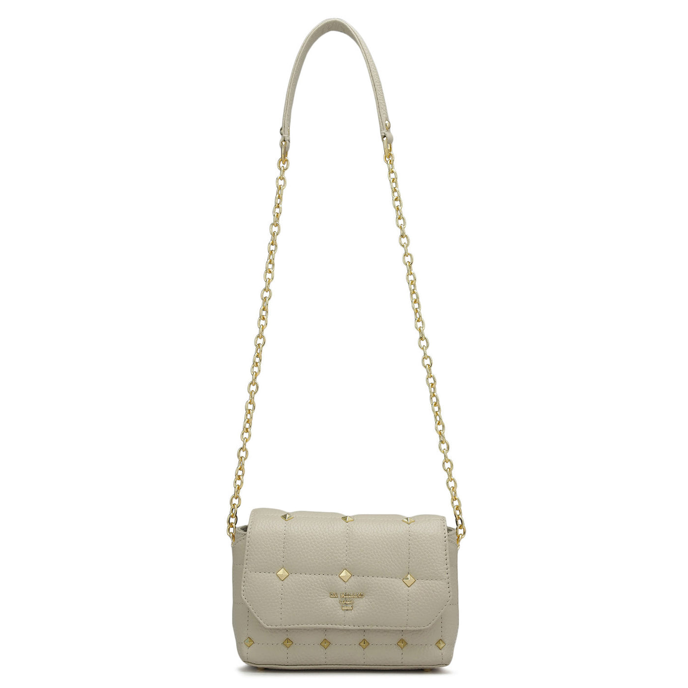 Small Quilting Leather Sling - Ivory