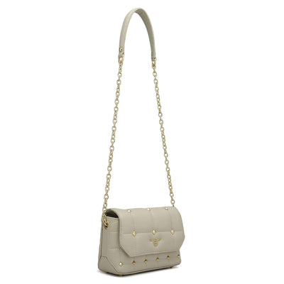 Small Quilting Leather Sling - Ivory