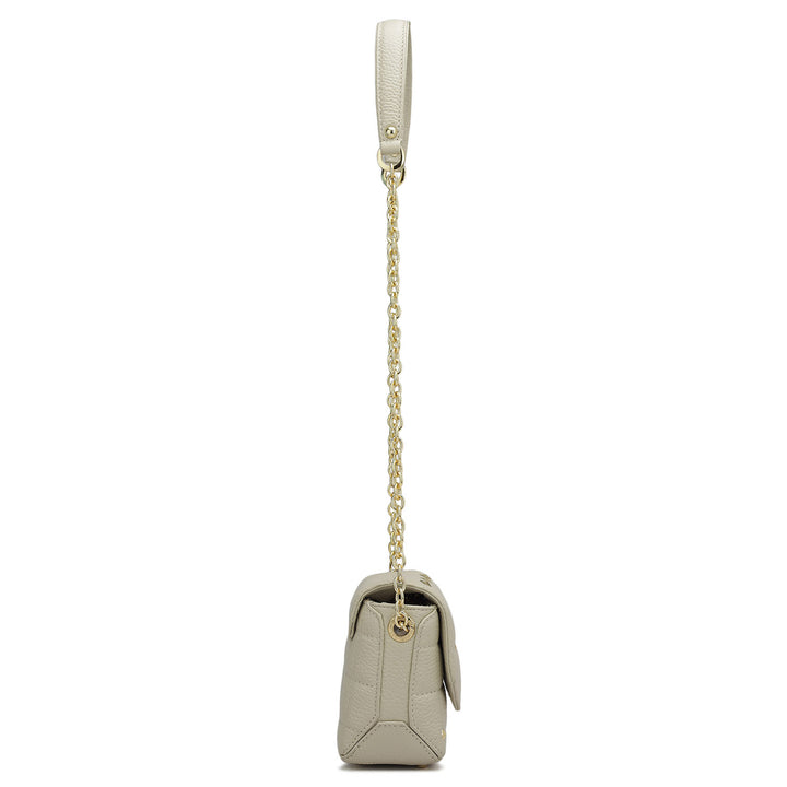 Small Quilting Leather Sling - Ivory