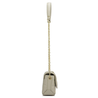 Small Quilting Leather Sling - Ivory