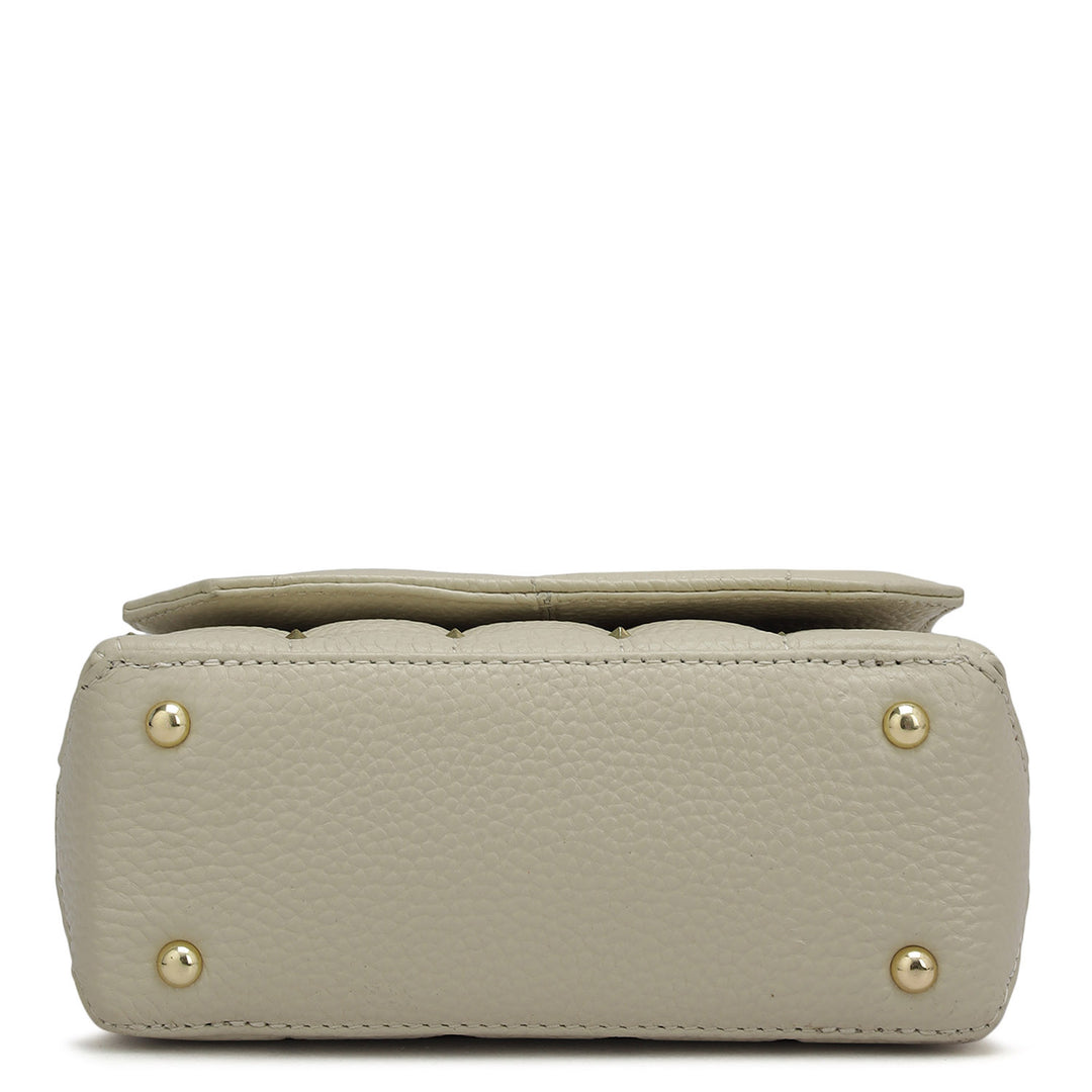 Small Quilting Leather Sling - Ivory