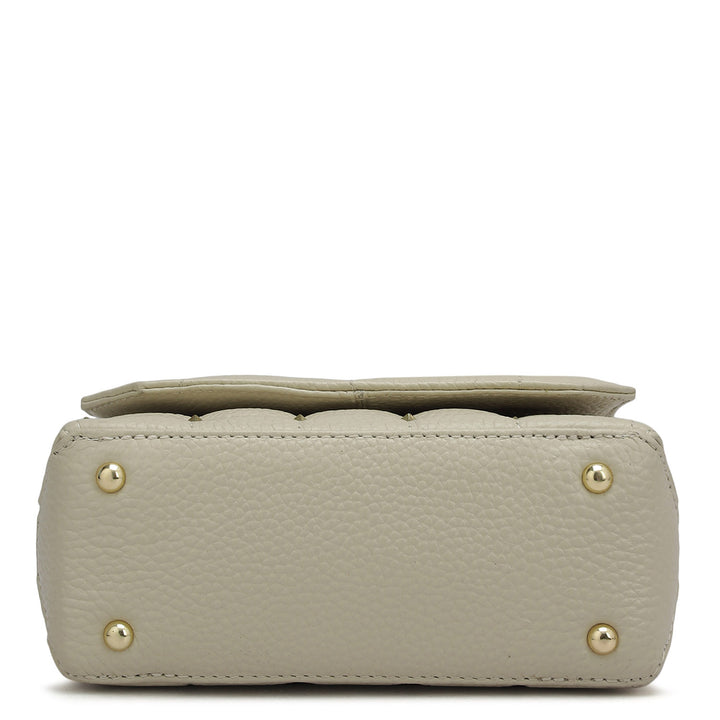 Small Quilting Leather Sling - Ivory