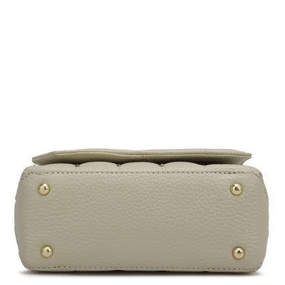 Small Quilting Leather Sling - Ivory