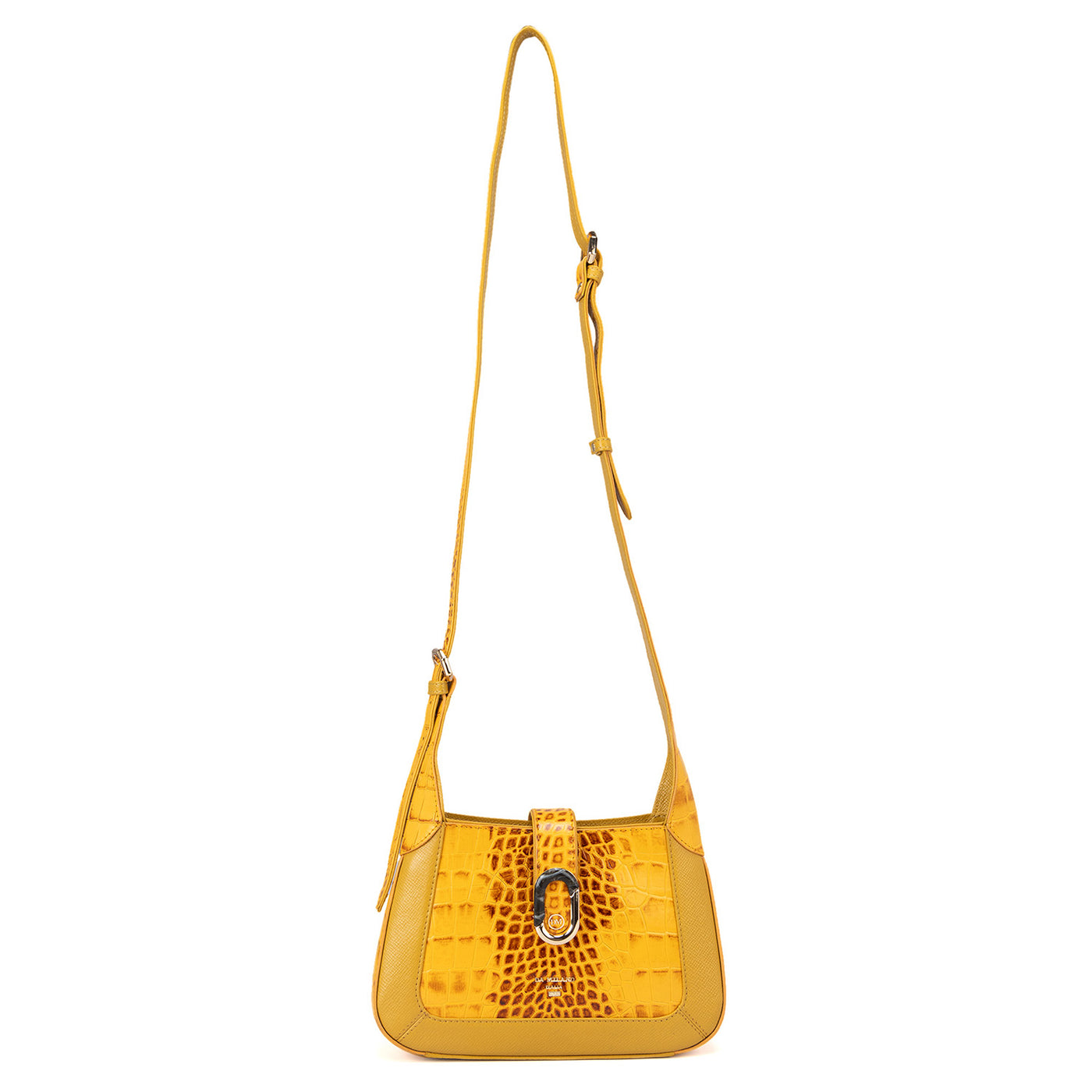 Small Croco Franzy Leather Sling - Honey