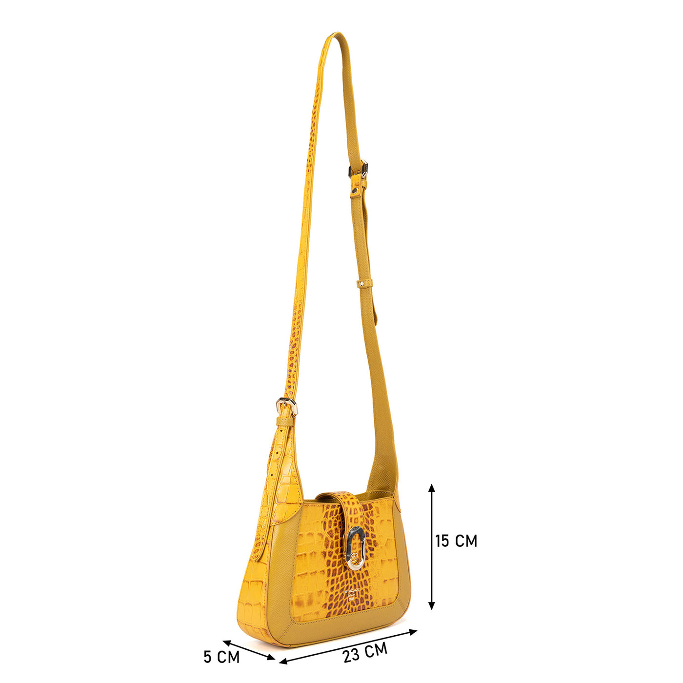 Small Croco Franzy Leather Sling - Honey