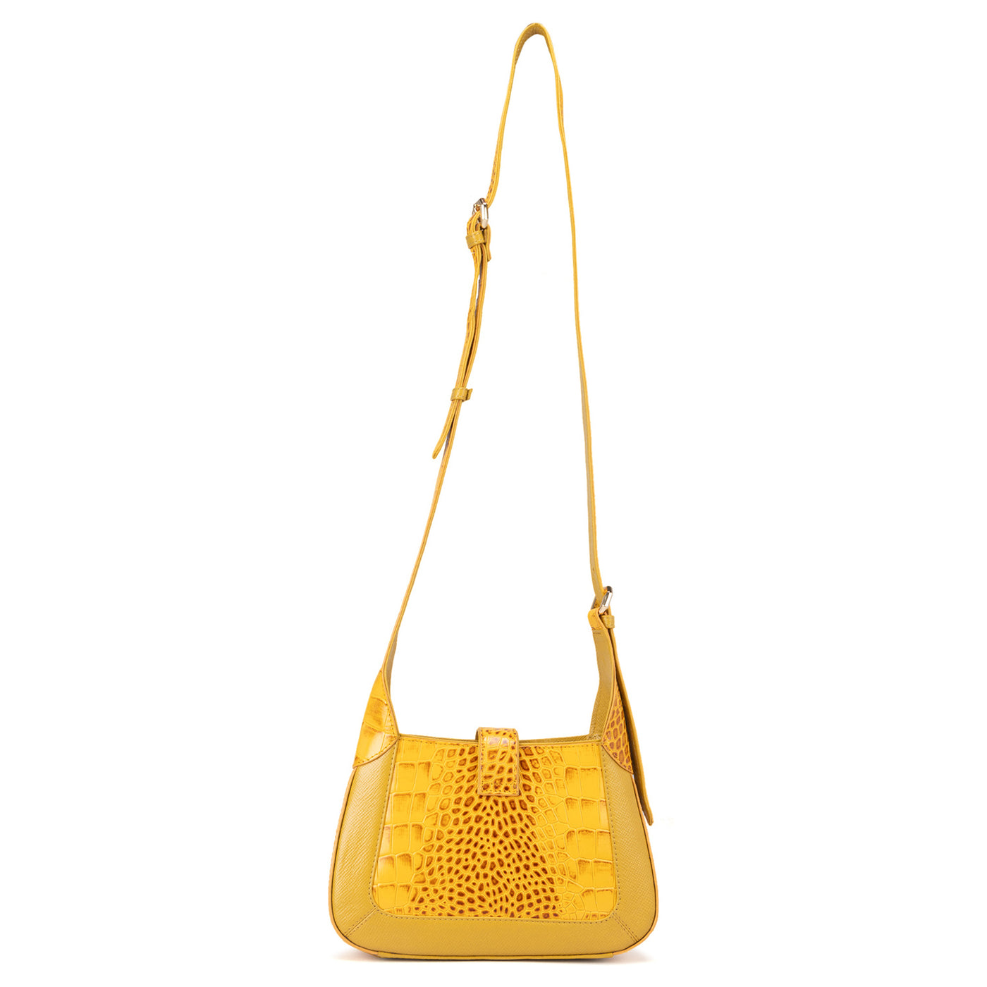 Small Croco Franzy Leather Sling - Honey