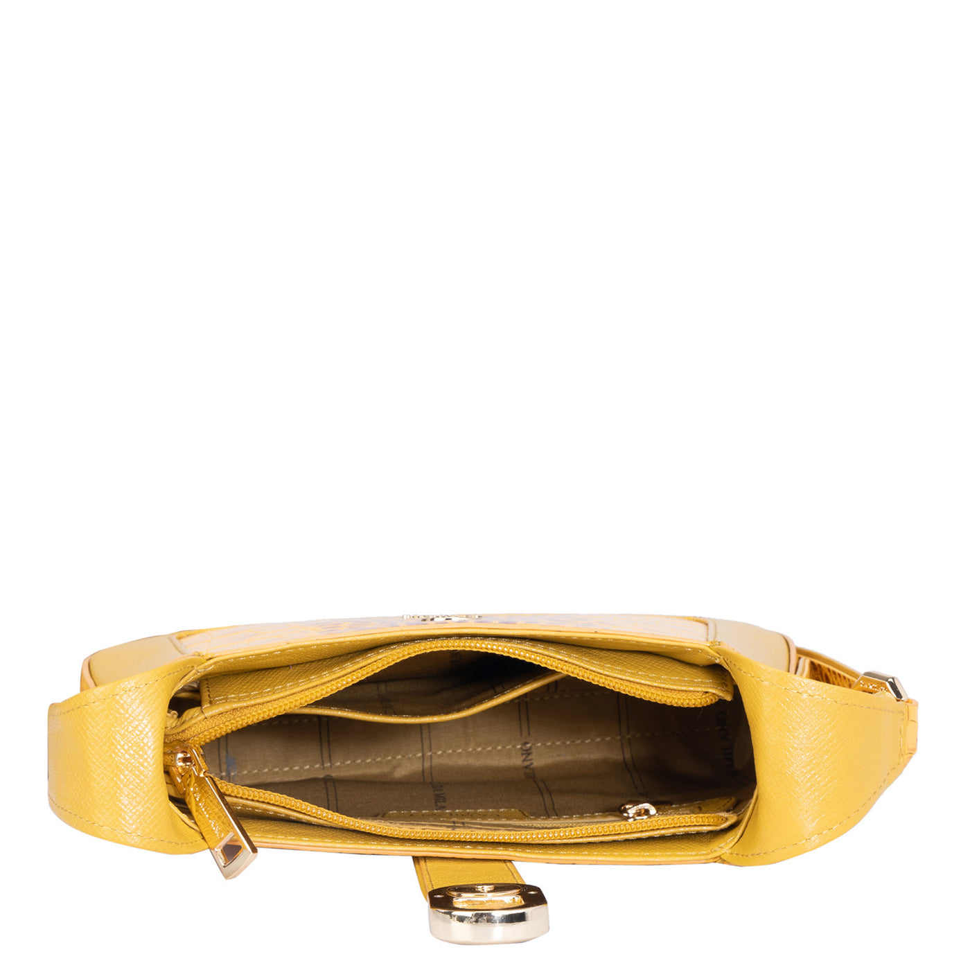 Small Croco Franzy Leather Sling - Honey