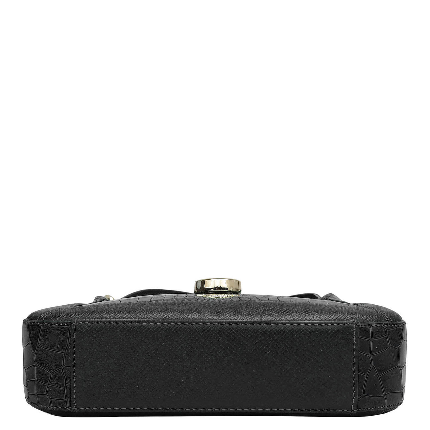 Small Croco Franzy Leather Sling - Black