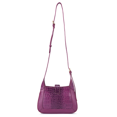 Small Croco Franzy Leather Sling - Orchid