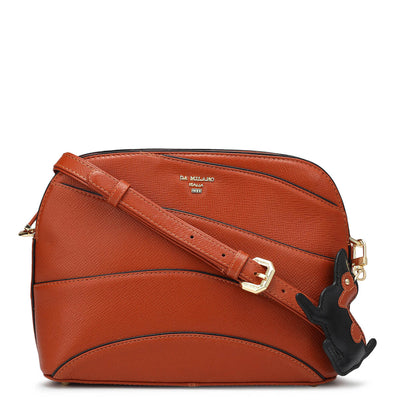Small Franzy Leather Sling - Rust Orange