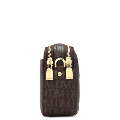 Small Monogram Franzy Leather Sling - Chocolate
