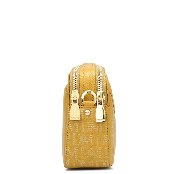 Small Monogram Franzy Leather Sling - Mustard