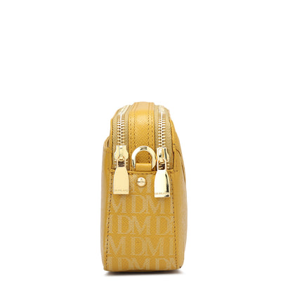 Small Monogram Franzy Leather Sling - Mustard