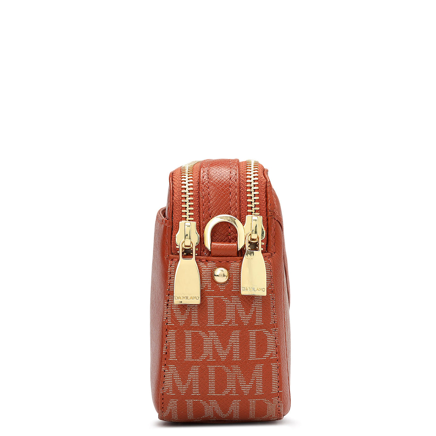 Small Monogram Franzy Leather Sling - Rust Orange