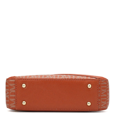 Small Monogram Franzy Leather Sling - Rust Orange