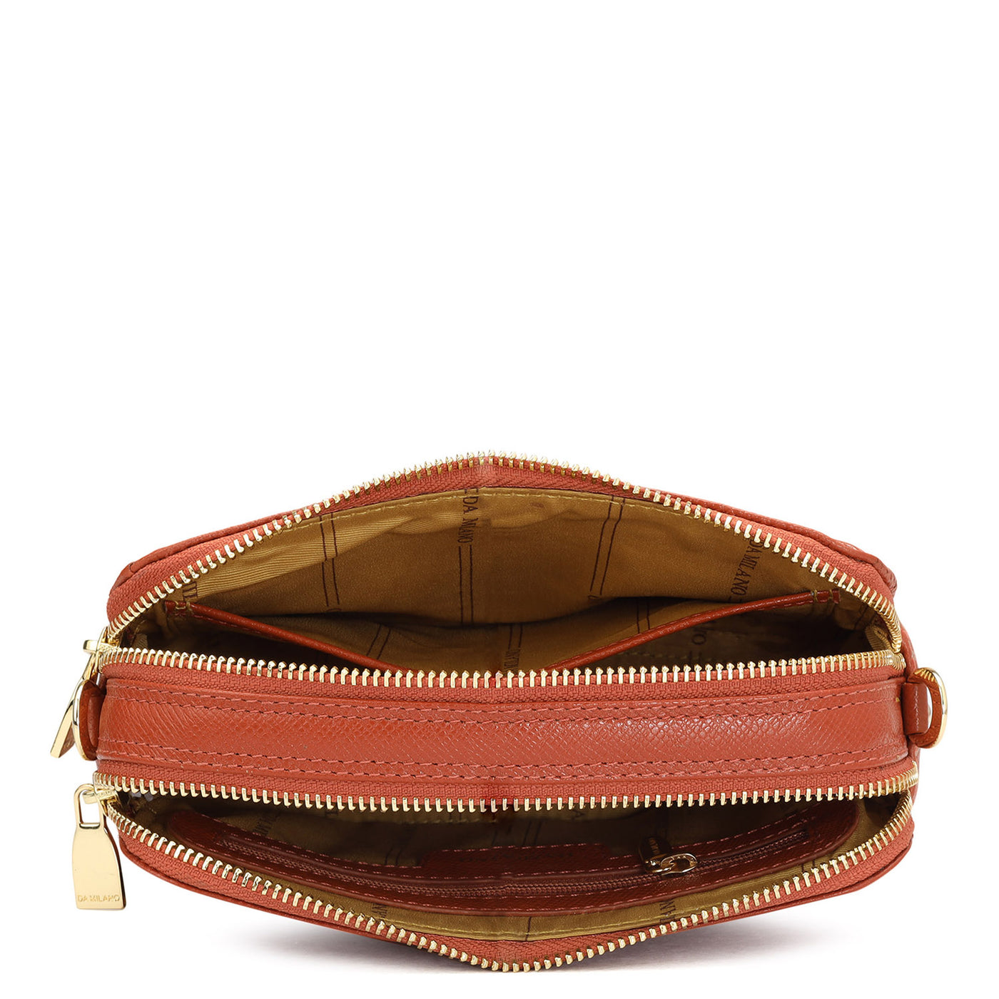 Small Monogram Franzy Leather Sling - Rust Orange