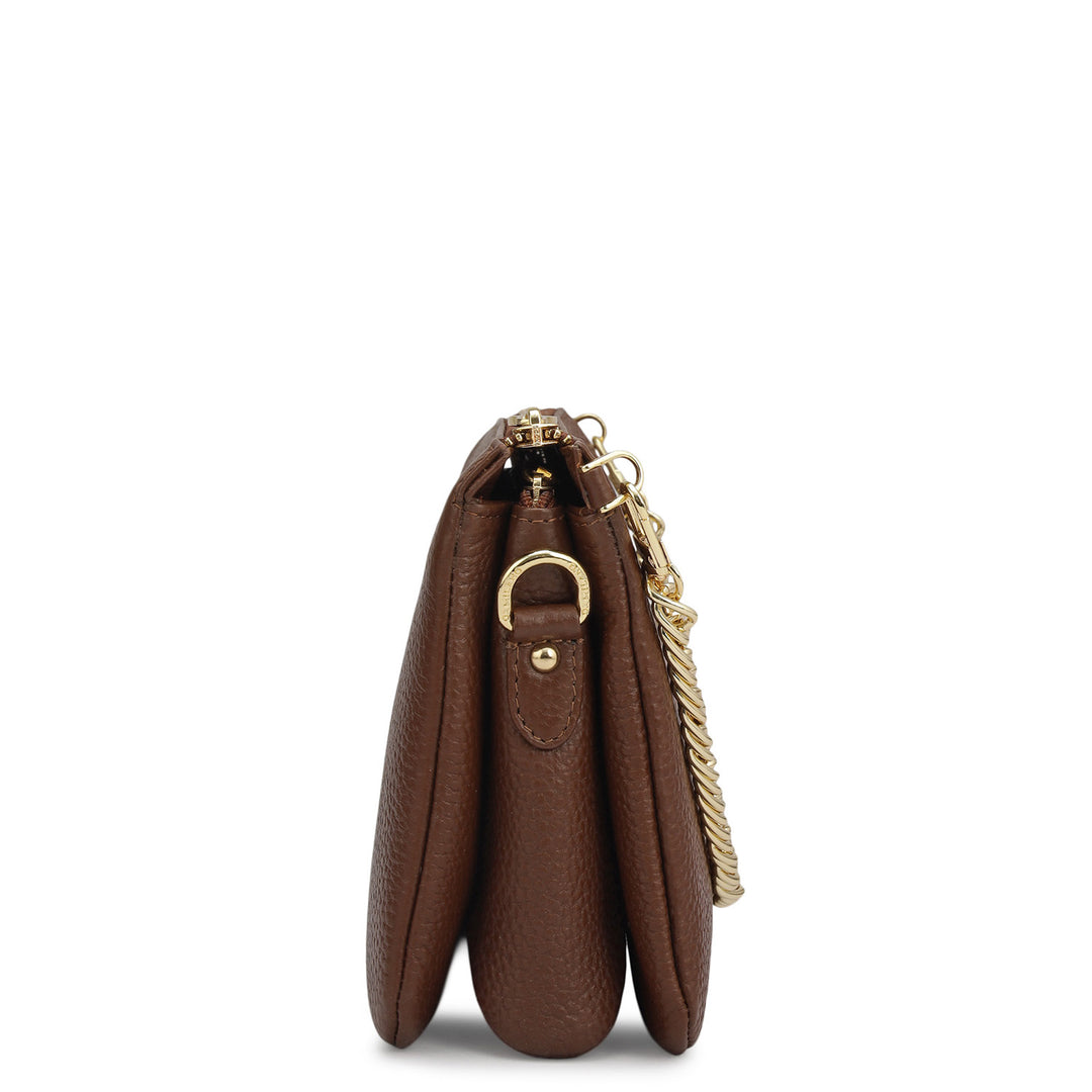 Small Wax Leather Sling - Espresso