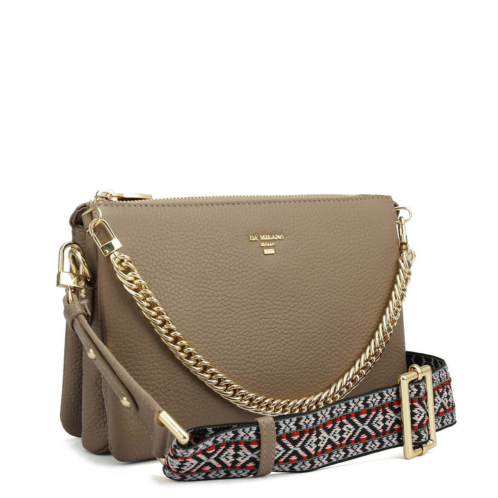 Small Wax Leather Sling - Greyish Taupe