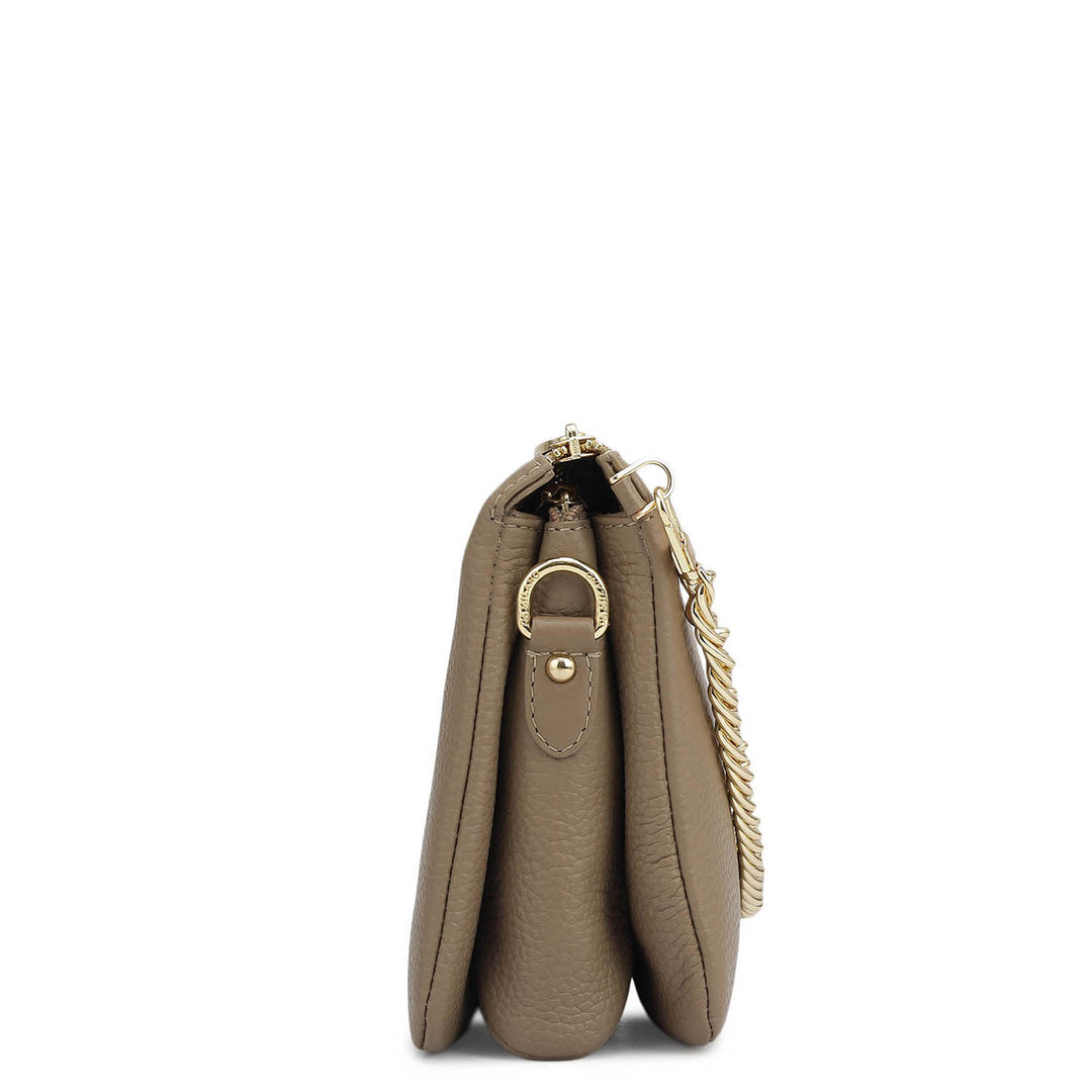 Small Wax Leather Sling - Greyish Taupe