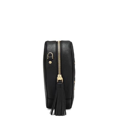 Amore Small Franzy Leather Sling Bag - Black