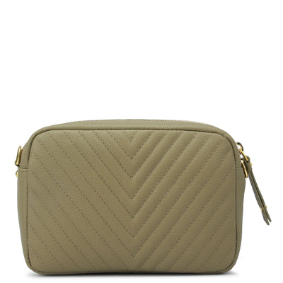Small Quilting Wax Leather Sling - Olive