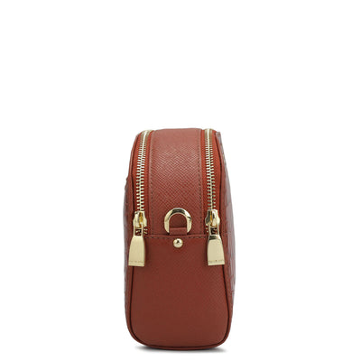 Small Croco Franzy Leather Sling - Brick