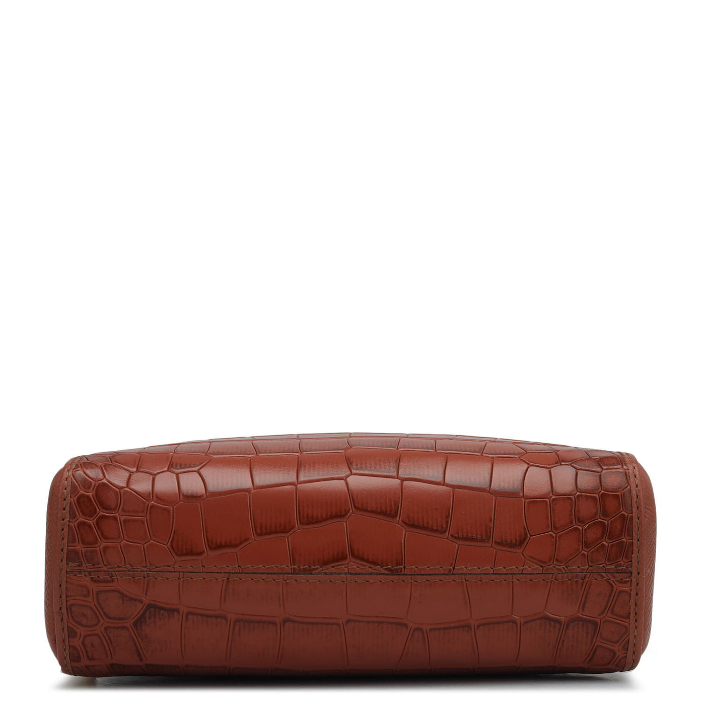 Small Croco Franzy Leather Sling - Brick