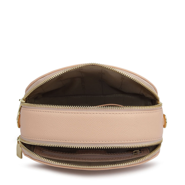 Small Croco Franzy Leather Sling - Peach