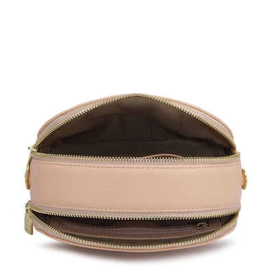 Small Croco Franzy Leather Sling - Peach