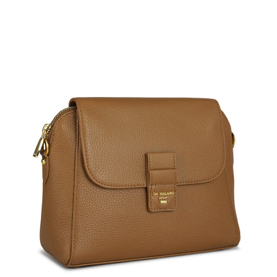 Small Wax Leather Sling - Caramel