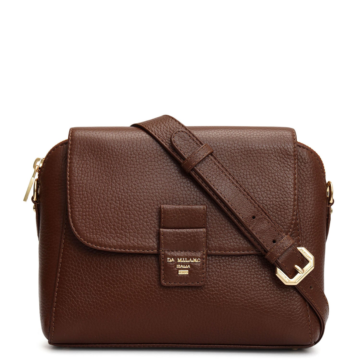 Small Wax Leather Sling - Espresso – Da Milano