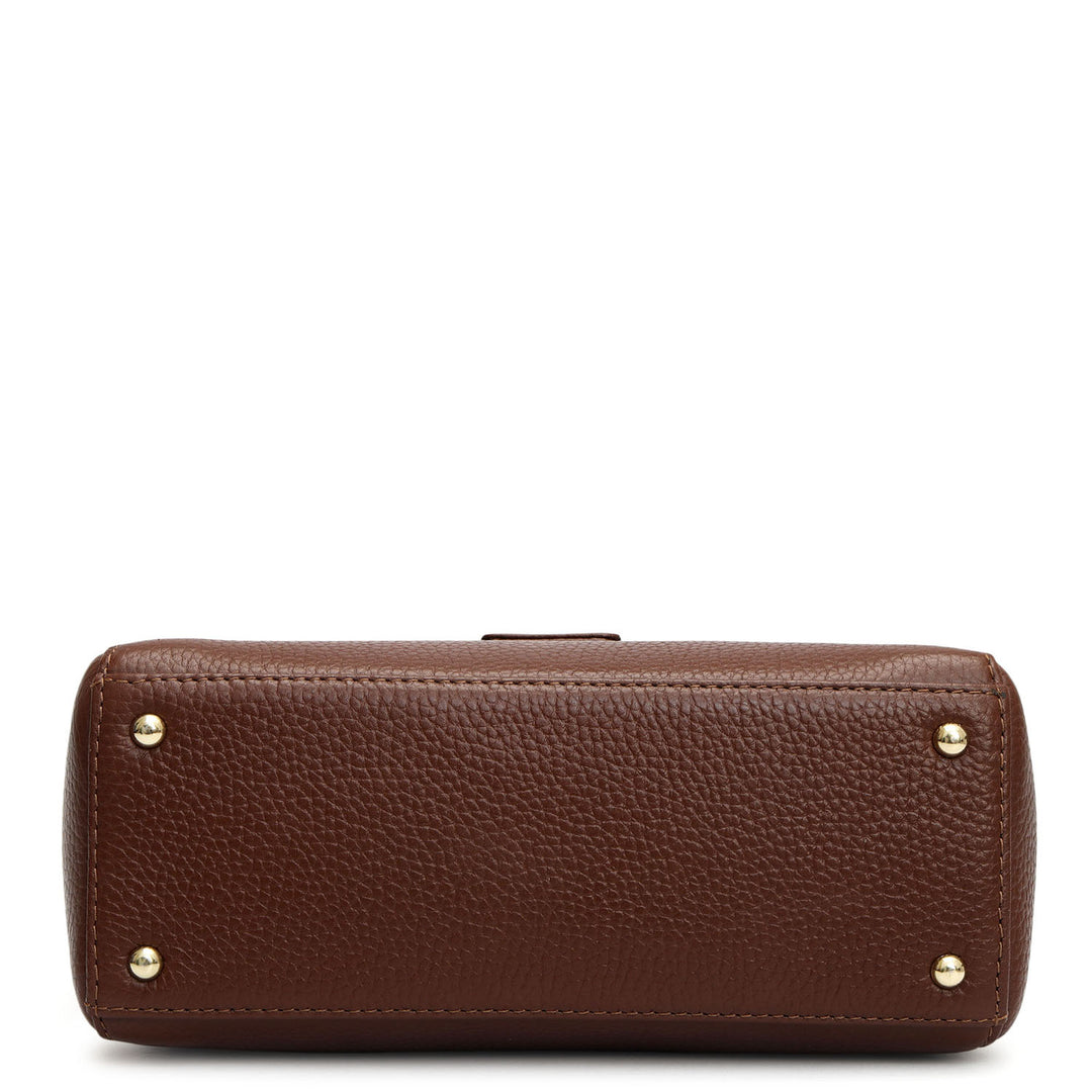 Small Wax Leather Sling - Espresso