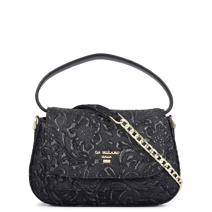 Micro Floral Textured Sling - Black