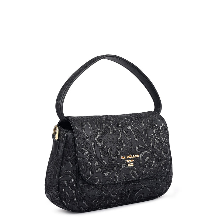 Micro Floral Textured Sling - Black