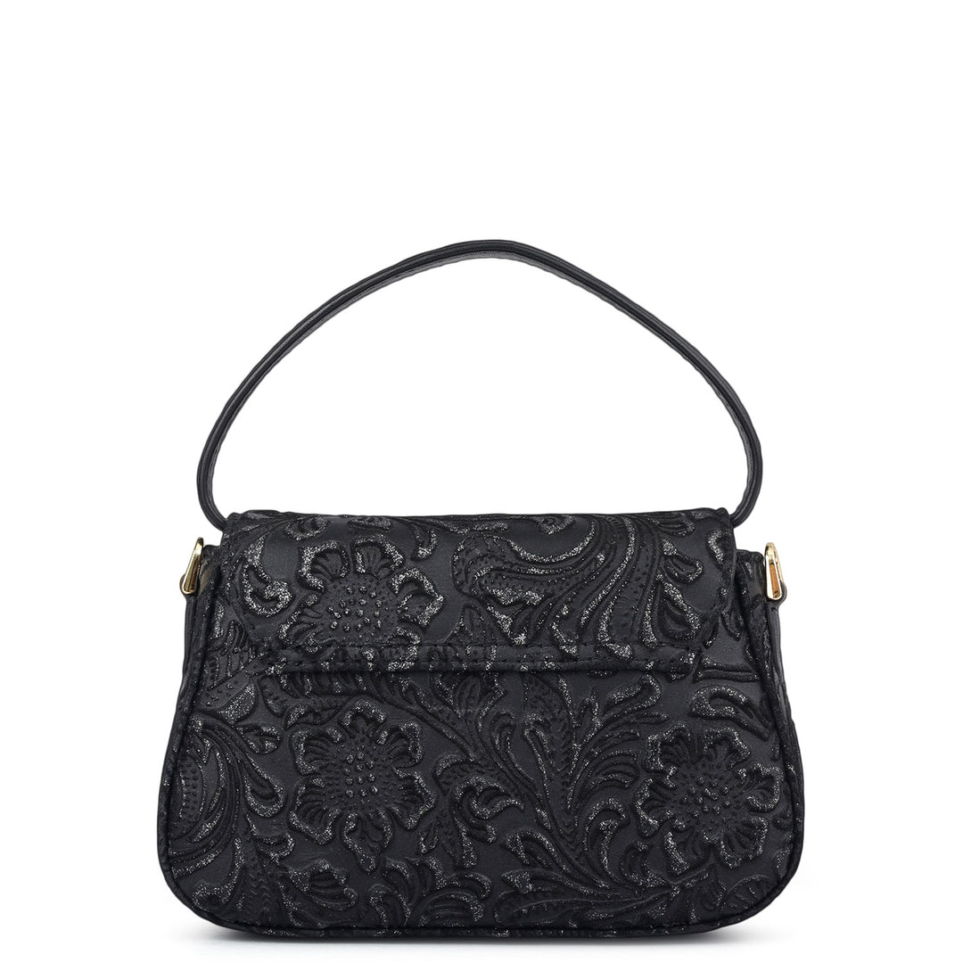 Micro Floral Textured Sling - Black