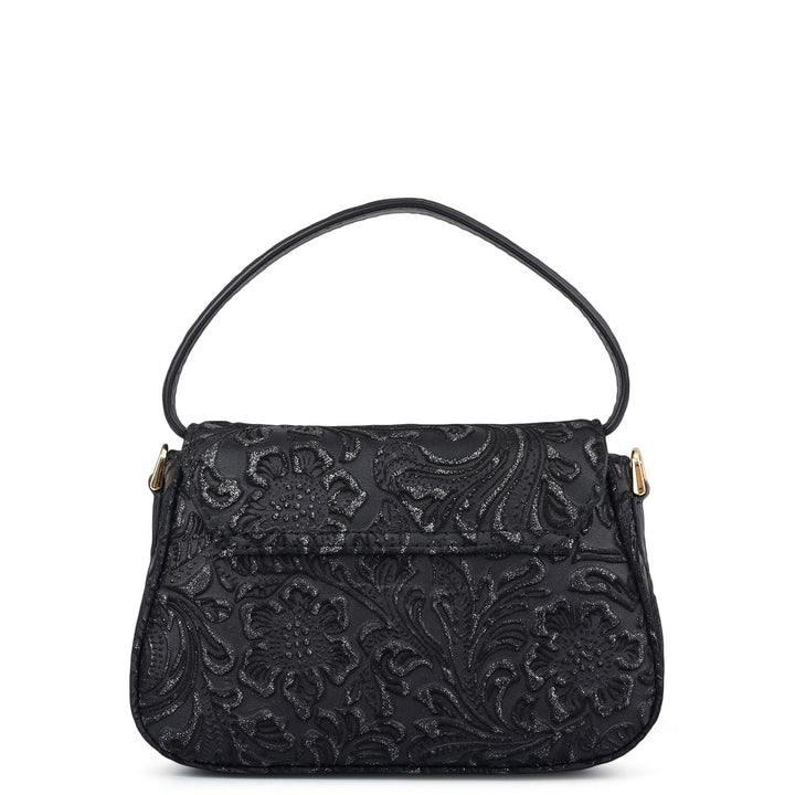 Micro Floral Textured Sling - Black