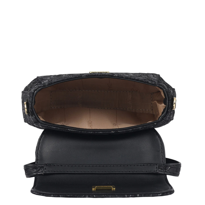 Micro Floral Textured Sling - Black
