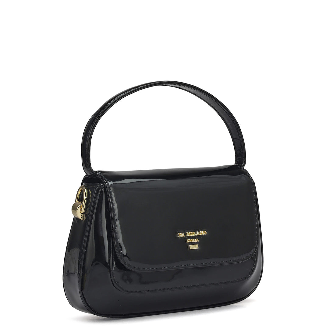 Small Patent Leather Satchel - Black