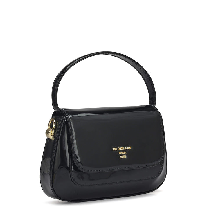 Small Patent Leather Satchel - Black