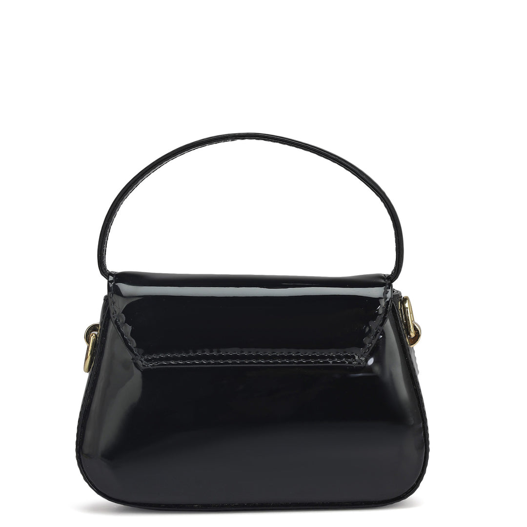 Small Patent Leather Satchel - Black