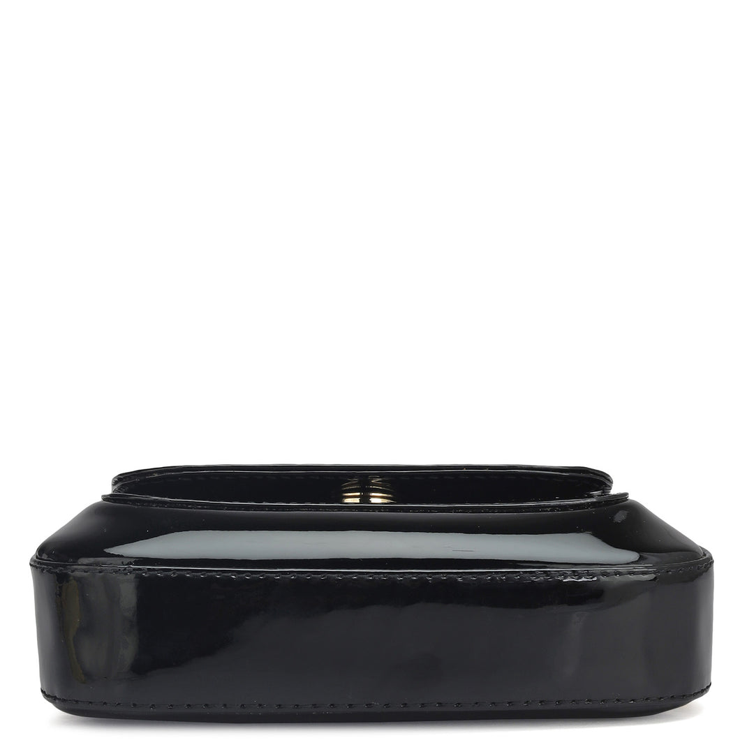Small Patent Leather Satchel - Black