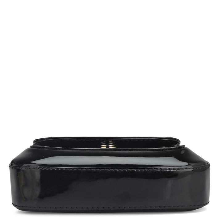 Small Patent Leather Satchel - Black