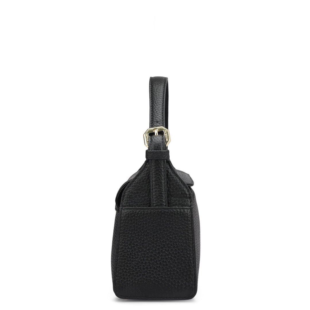 Small Wax Leather Sling - Black