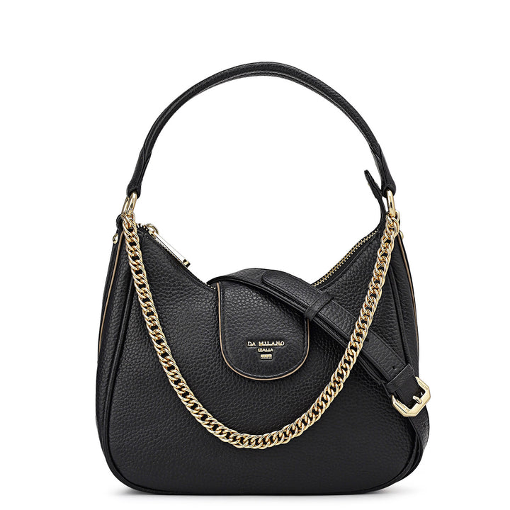 Small Wax Leather Sling - Black