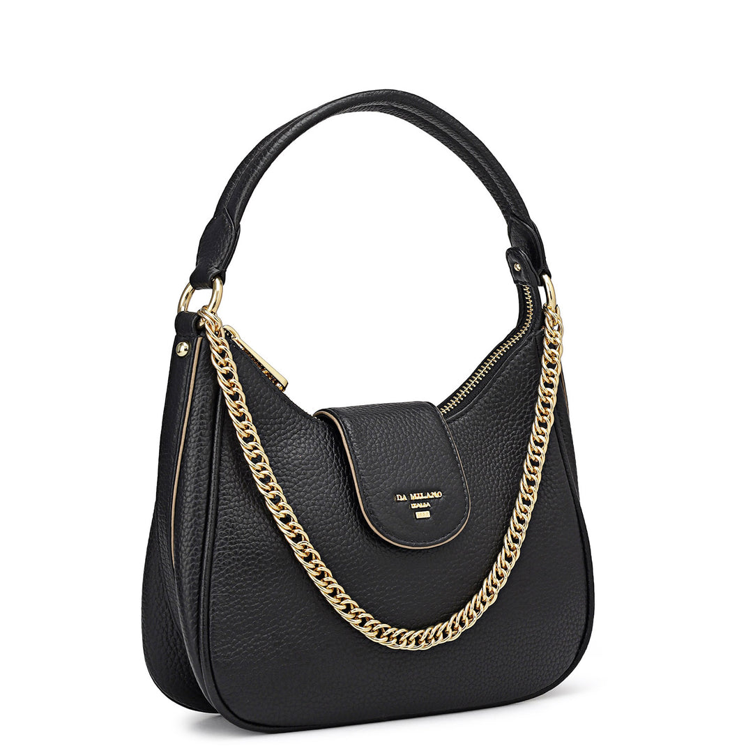 Small Wax Leather Sling - Black