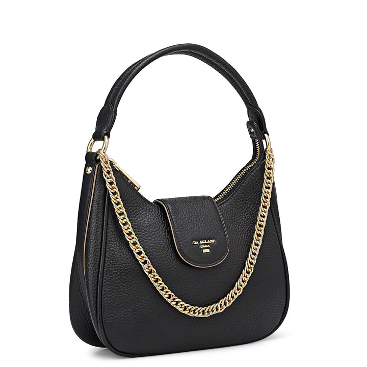 Small Wax Leather Sling - Black